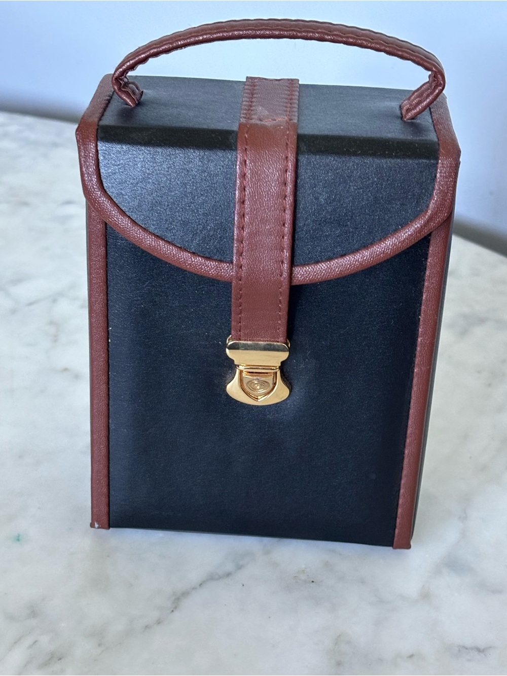 Men's Black & Brown Leather-Trimmed Carry Case